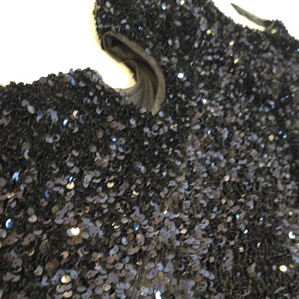 Black Sequin Cutout Mini Dress - Picture 6 of 14